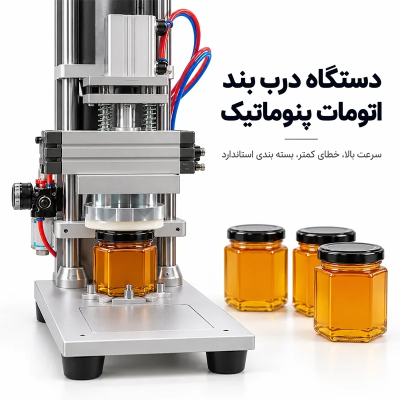 دستگاه پلمپ درب شیشه جار (پنوماتیک)